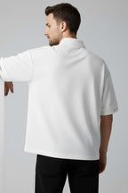Polo Yaka Kol Yazılı Oversize Erkek T-shirt