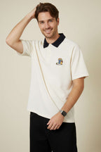 Polo Yaka Nakışlı İki İplik T-shirt