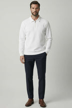 Polo Yaka Ribanalı Erkek Sweatshirt