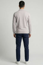 Polo Yaka Ribanalı Erkek Sweatshirt
