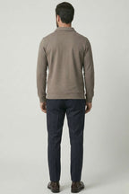 Polo Yaka Ribanalı Erkek Sweatshirt