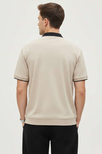 Polo Yaka Ribanalı Fermuarlı Erkek T-shirt
