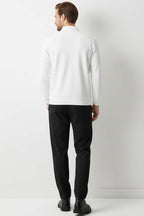 Polo Yaka Triko Fermuarlı Erkek Sweatshirt