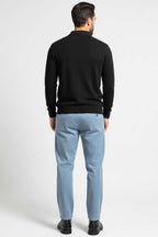 Polo Yaka Triko Fermuarlı Erkek Sweatshirt