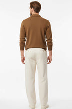 Polo Yaka Triko Fermuarlı Erkek Sweatshirt