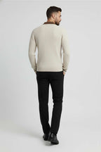 Polo Yaka Uzun Kollu Erkek Triko Sweatshirt