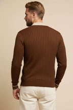 Polo Yaka Uzun Kollu Erkek Triko Sweatshirt