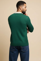 Polo Yaka Uzun Kollu Erkek Triko Sweatshirt