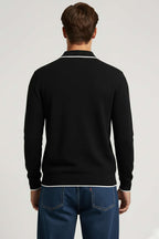 Polo Yaka Uzun Kollu Erkek Triko Sweatshirt