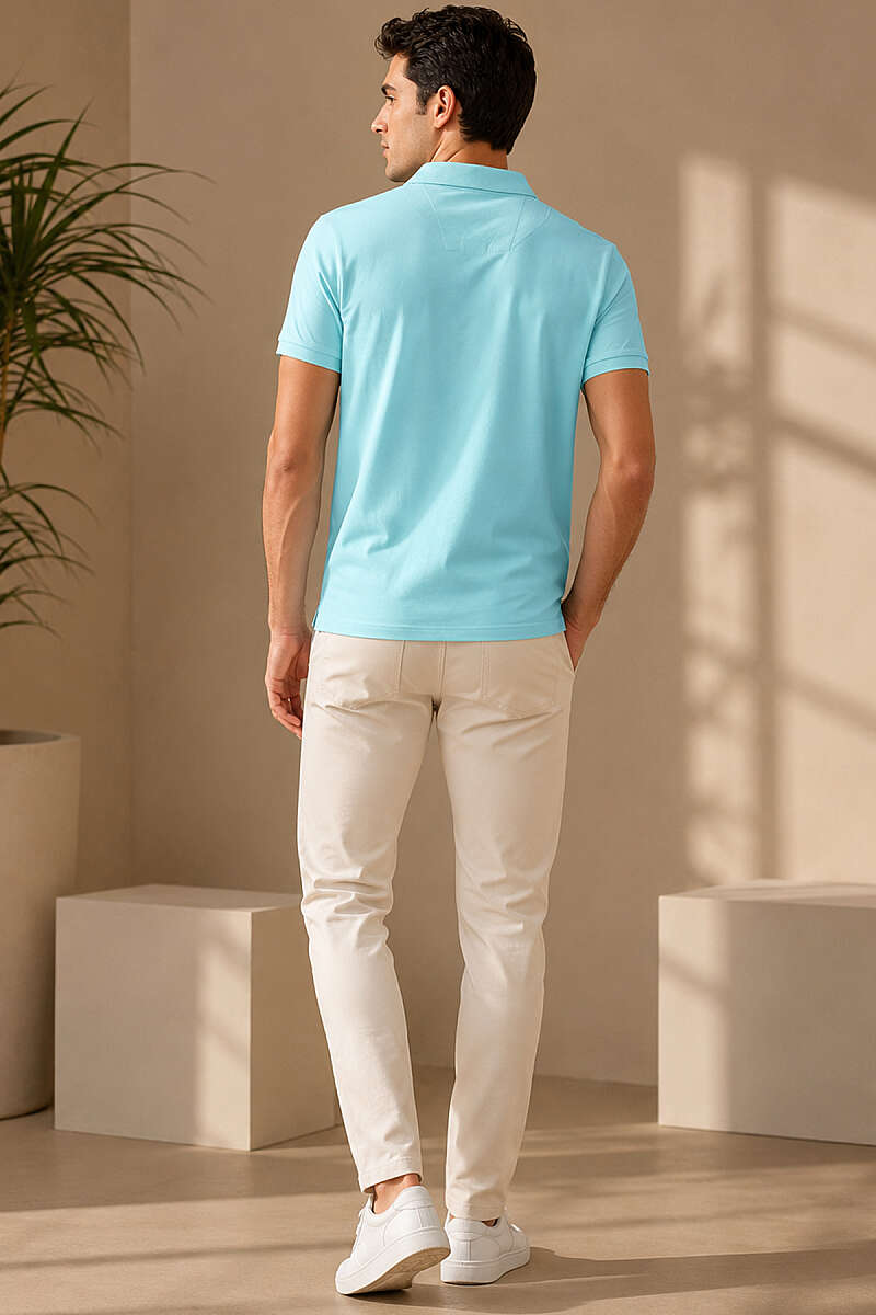 Polo Yaka Yarım Düğmeli Erkek T-shirt