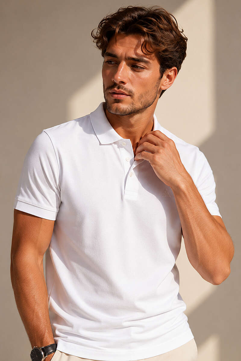 Polo Yaka Yarım Düğmeli Erkek T-shirt