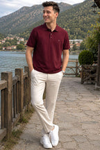 Polo Yaka Yarım Düğmeli Erkek T-shirt