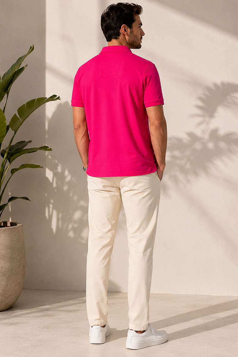 Polo Yaka Yarım Düğmeli Erkek T-shirt