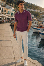 Polo Yaka Yarım Fermuarlı Merserize Erkek T-shirt