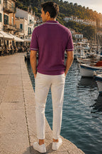 Polo Yaka Yarım Fermuarlı Merserize Erkek T-shirt
