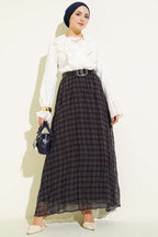 Pötikare Kemerli Kırışık Şifon Etek