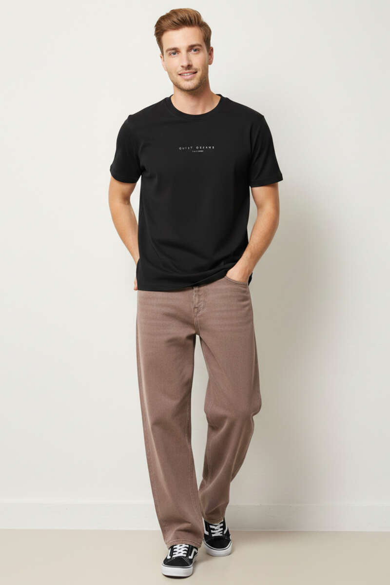 Quıet Dreams Baskılı T-shirt Siyah