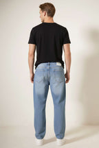 Regular Fit Bol Erkek Kot Pantolon Açık Mavi