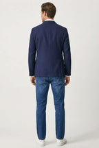 Regular Fit Likralı Cepli Erkek Kot Pantolon Mavi