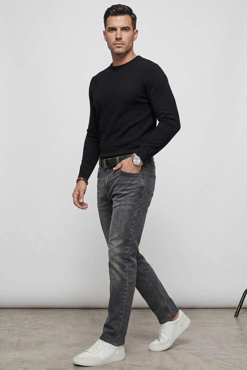 Regular Fit Likralı Erkek Kot Pantolon