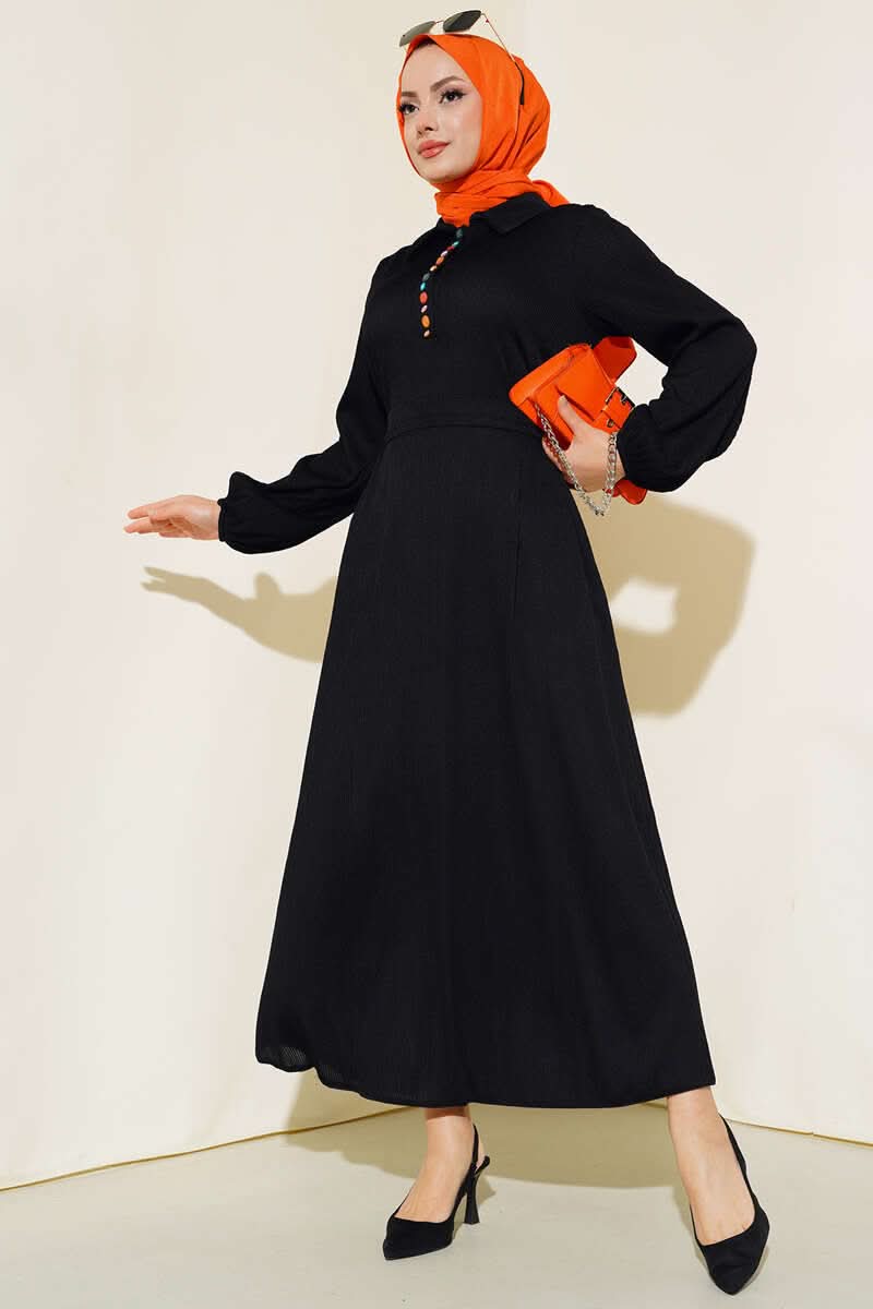 Colourful Buttoned Patented Dress