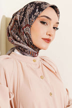 Retro Desen Elegance Eşarp Vizon