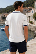Ribanalı Polo Yaka Fermuarlı Erkek T-shirt