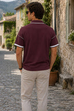 Ribanalı Polo Yaka Fermuarlı Erkek T-shirt