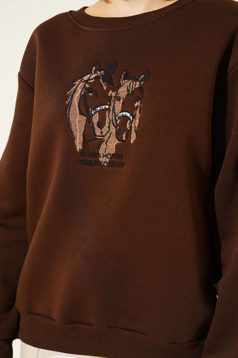 Ride A Cowboy Baskılı Sweatshirt