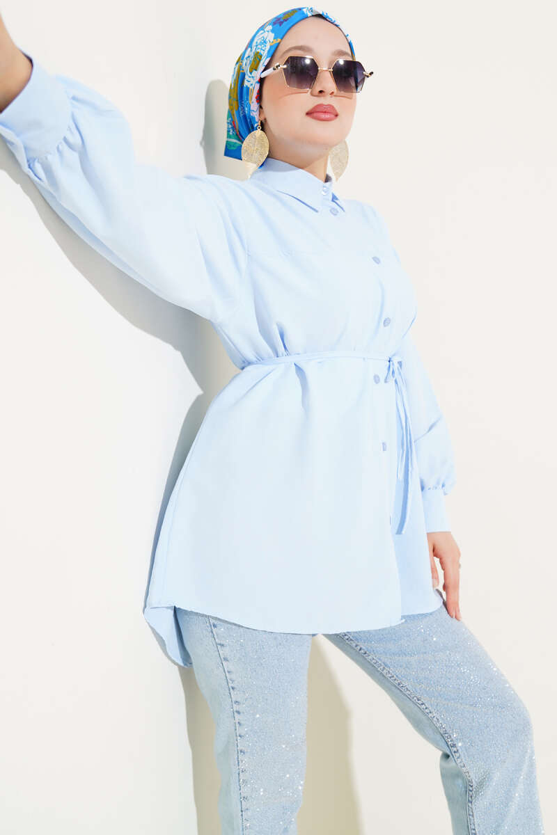 Robe Stitched Rope Belted Hemd