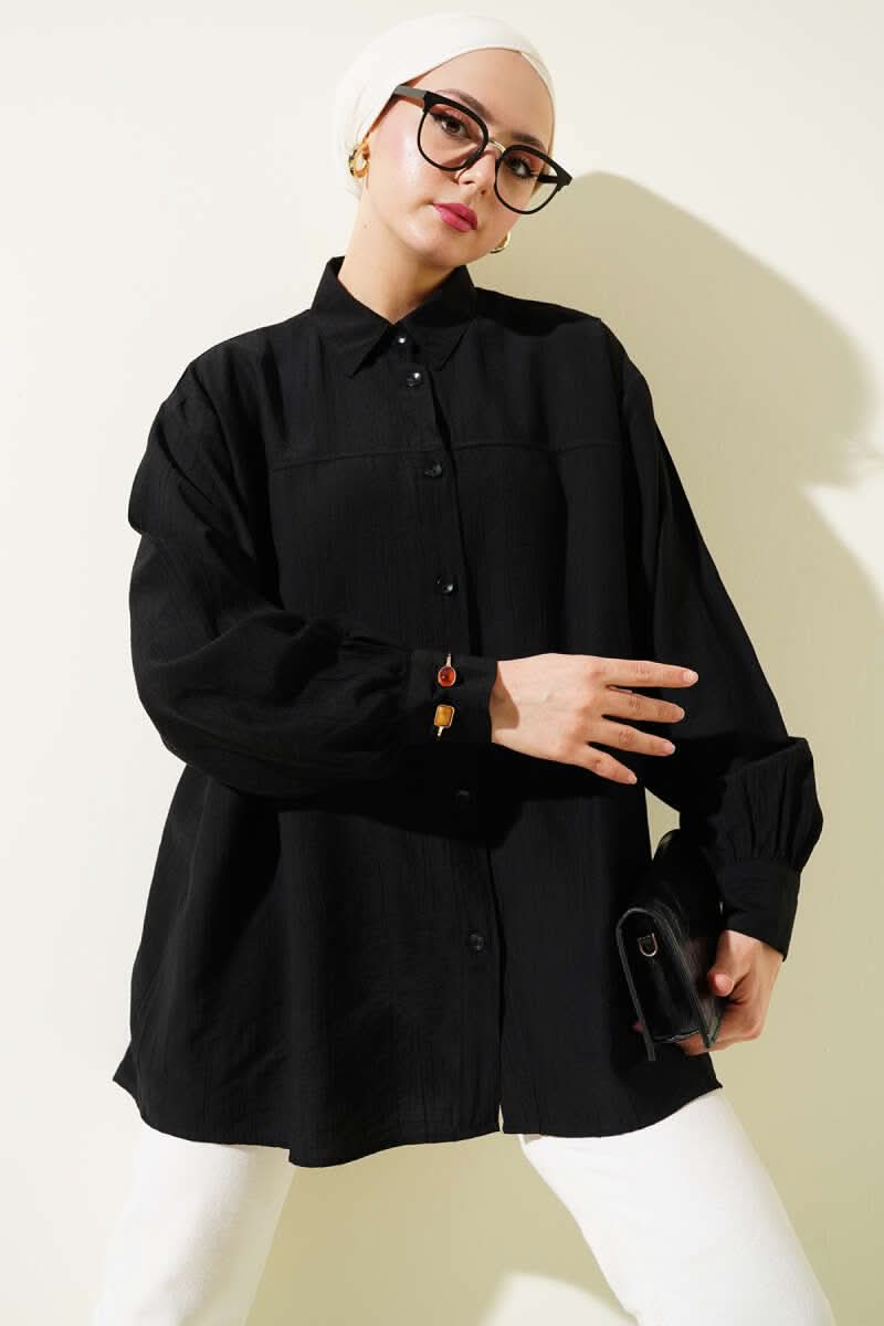 Ribbed Stitched Shaggy Shirt