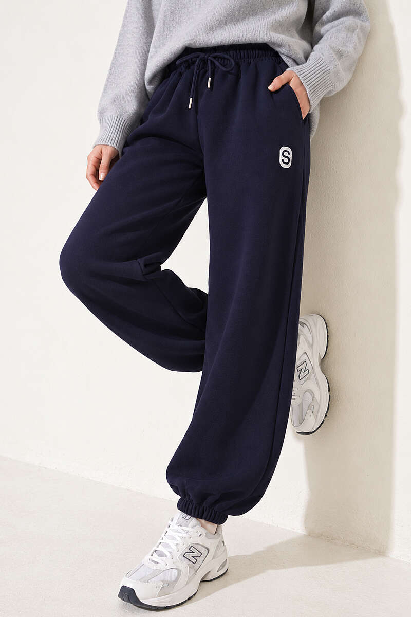 S Crested Hooded Jogger Pants Gray