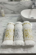 Fringed 3 pcs Hand Face Towel Asorti 1