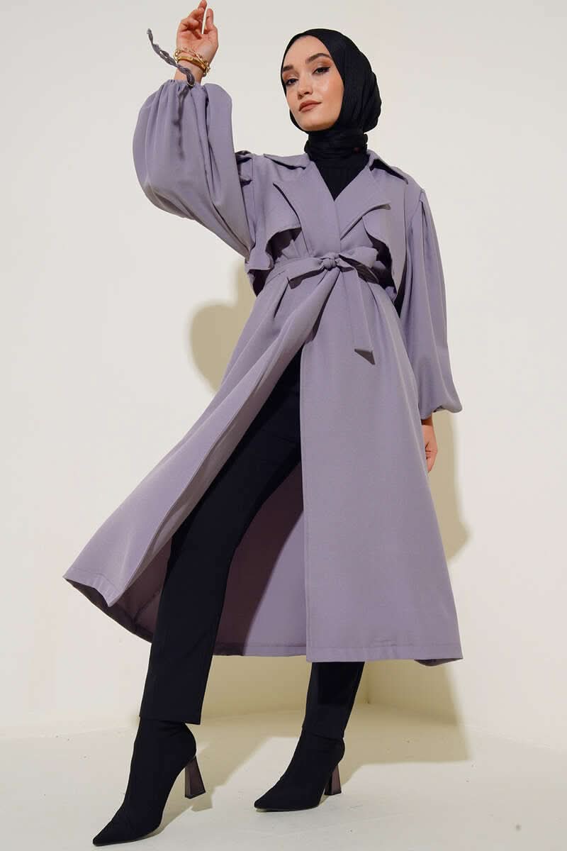 Shawl Collar Balloon Sleeve Cap