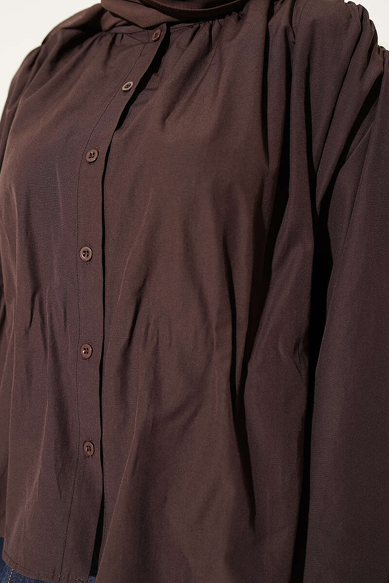 Salaş Kollu Oversize Kısa Gömlek