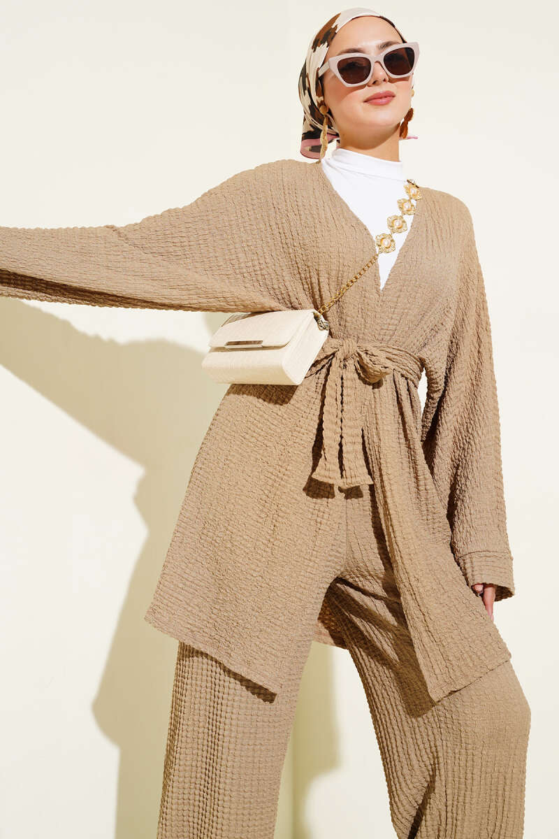 Salaş Kuşaklı Kimono İkili Takım