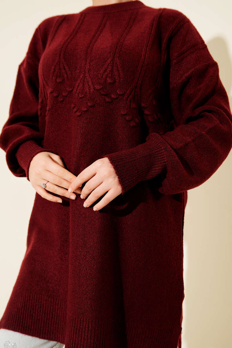 Salkım Kabartma Yumoş Triko Tunik