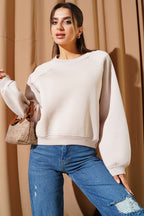 Şardonlu Basic Kısa Sweatshirt