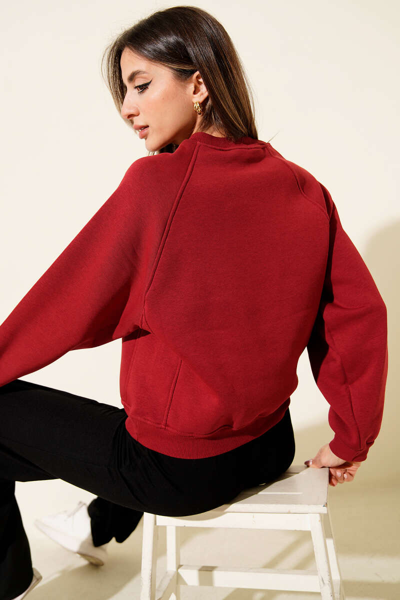 Şardonlu Basic Kısa Sweatshirt