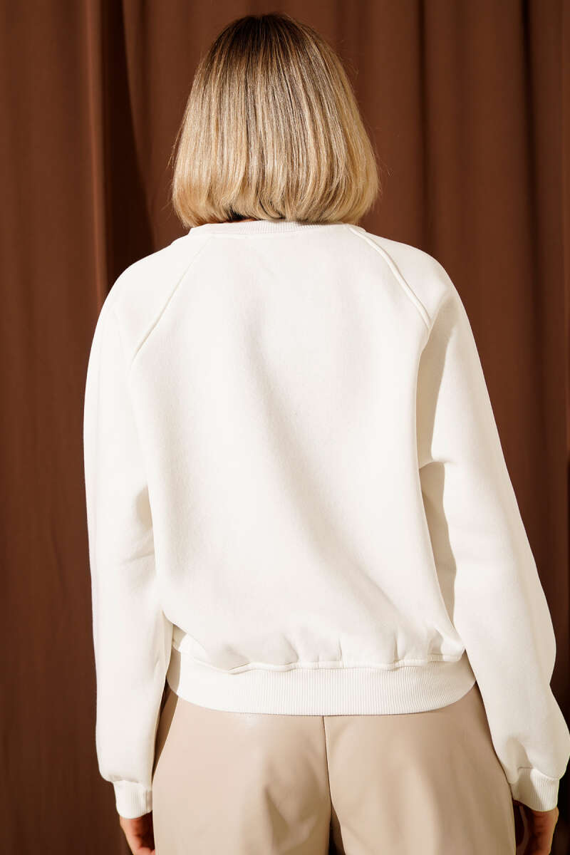 Şardonlu Basic Kısa Sweatshirt