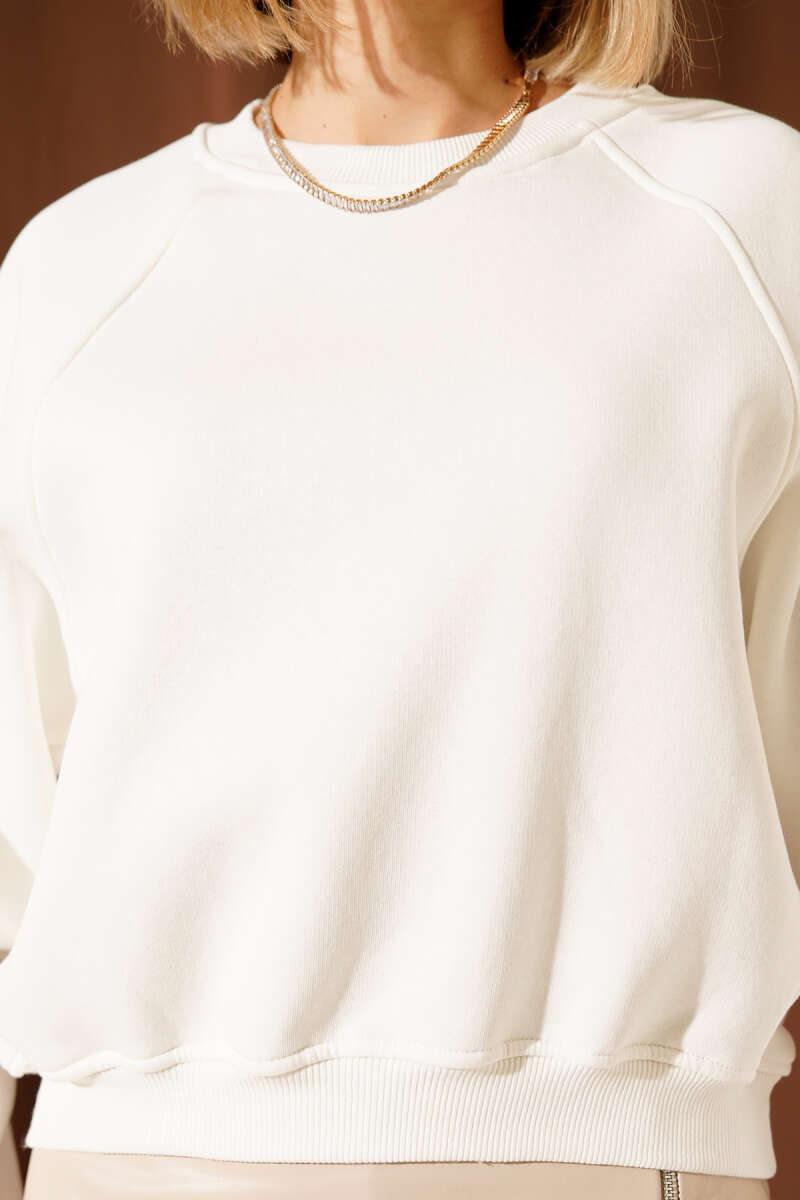 Şardonlu Basic Kısa Sweatshirt