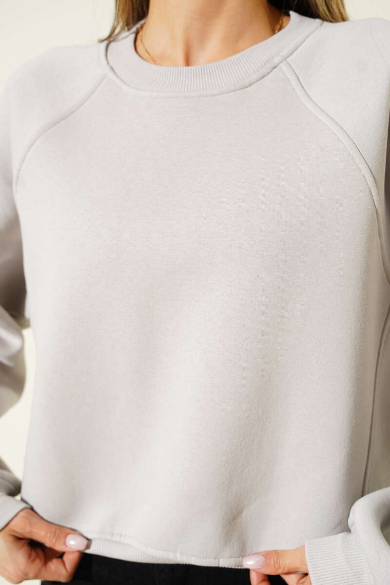 Şardonlu Basic Kısa Sweatshirt