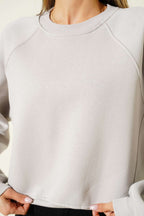 Şardonlu Basic Kısa Sweatshirt