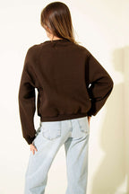Şardonlu Basic Kısa Sweatshirt
