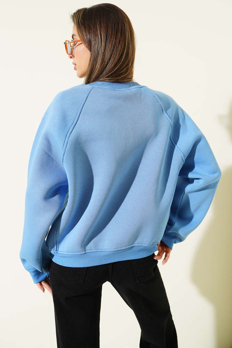 Şardonlu Basic Kısa Sweatshirt