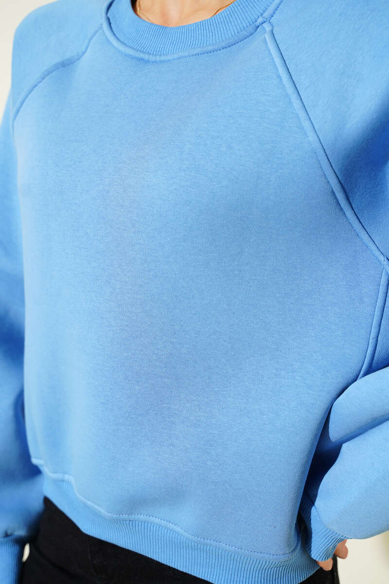 Şardonlu Basic Kısa Sweatshirt