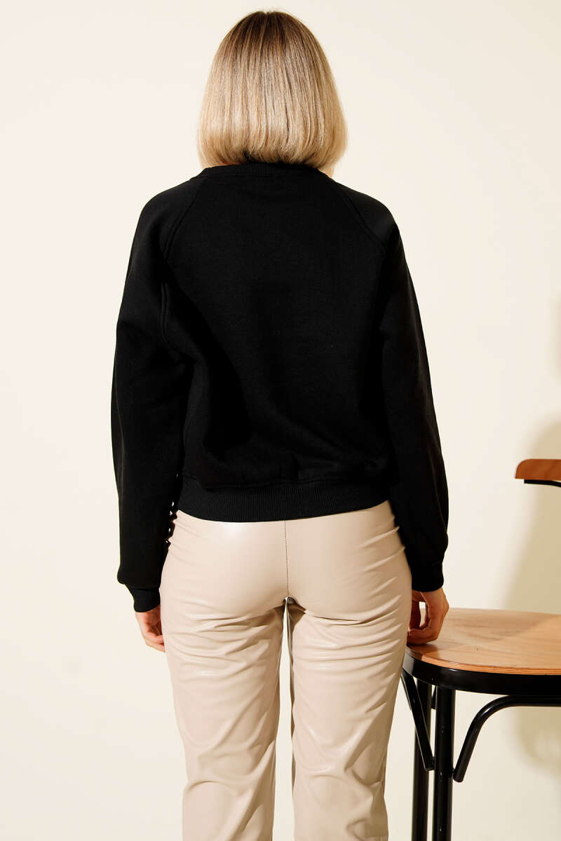 Şardonlu Basic Kısa Sweatshirt