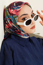 Sarmal Desen Elegance Eşarp Koyu Lacivert