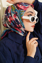 Sarmal Desen Elegance Eşarp Koyu Lacivert