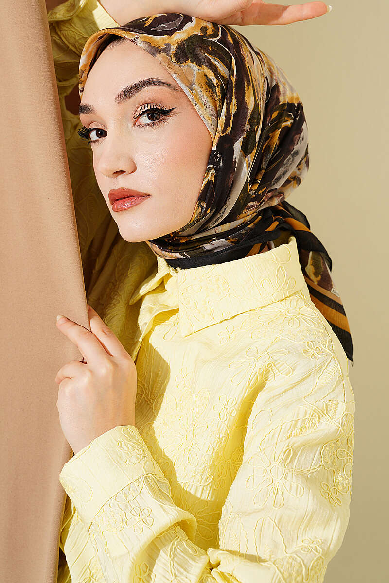 Sarmal Desen Elegance Eşarp Siyah
